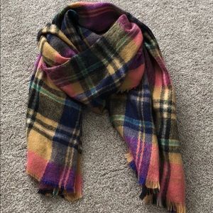 Plaid blanket thick scarf